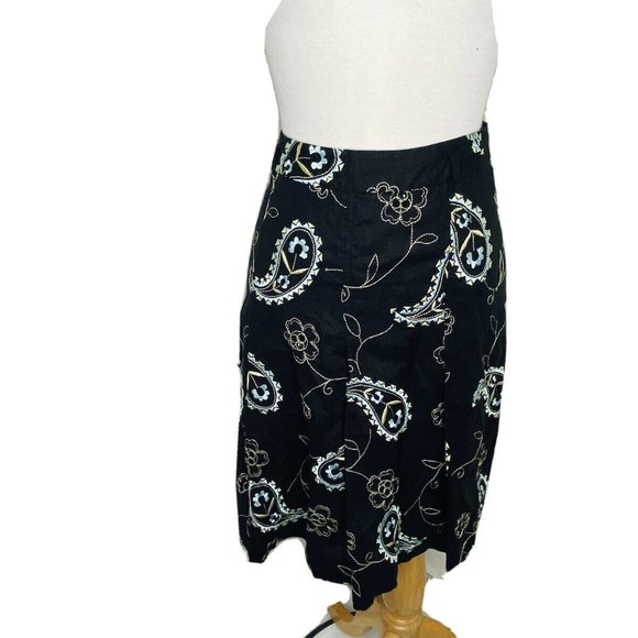 GRACE Elements Skirt Black Linen Paisley Embroider - Picture 4 of 8